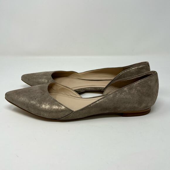 Marc Fisher Sunny D'Orsay Pointed Toe Flats Women's 7 Silver Work Office - Picture 4 of 9
